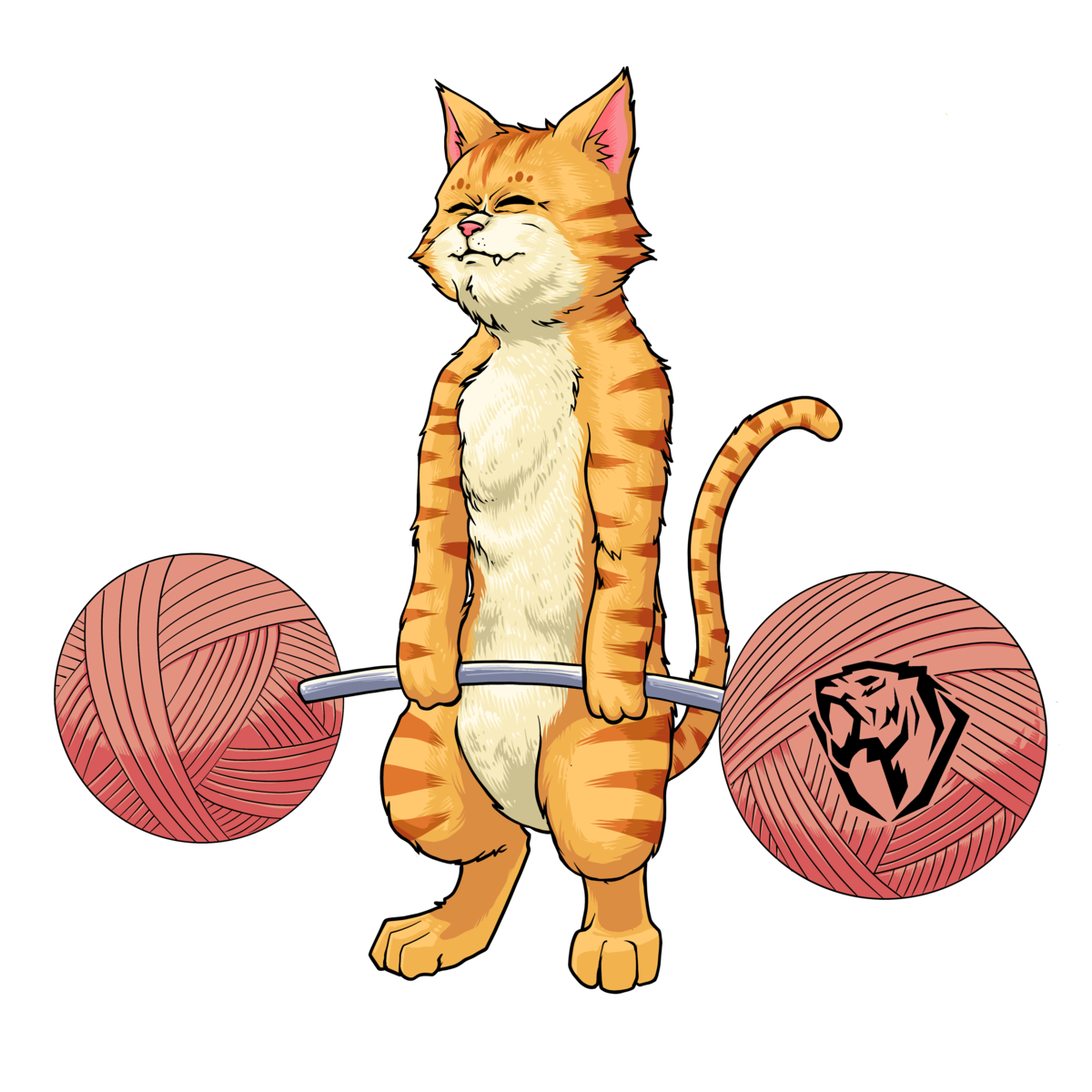 Deadlifting White Cat T-shirt (AU) main image 1