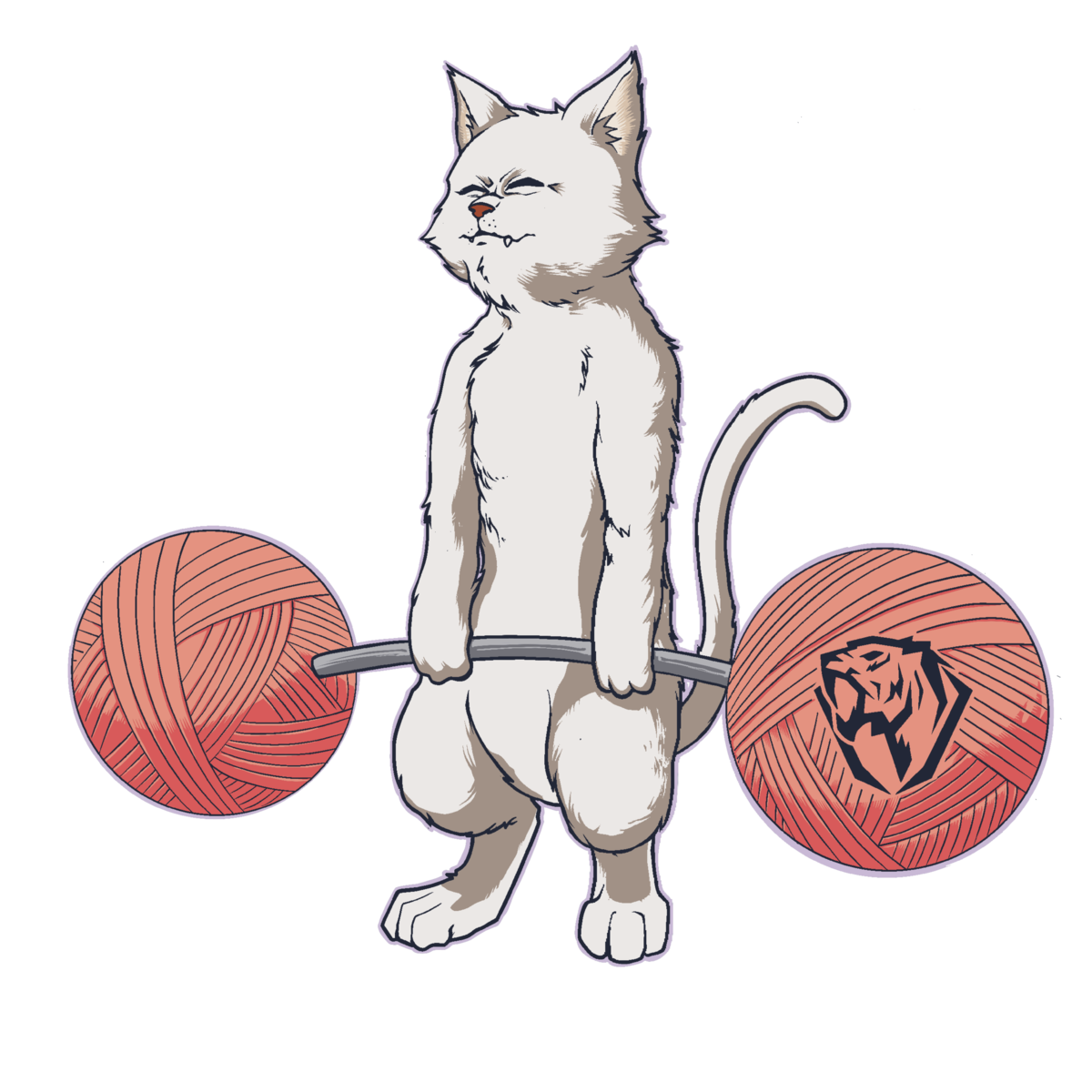 Deadlifting Grey Cat Tee main image 1