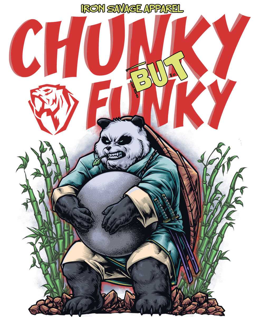 Panda Chunky But Funky V2 Back Print Iron Savage Apparel 