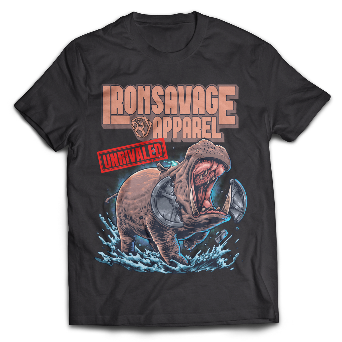 Hippo Brutal Mess T Shirt Uk Iron Savage Apparel 