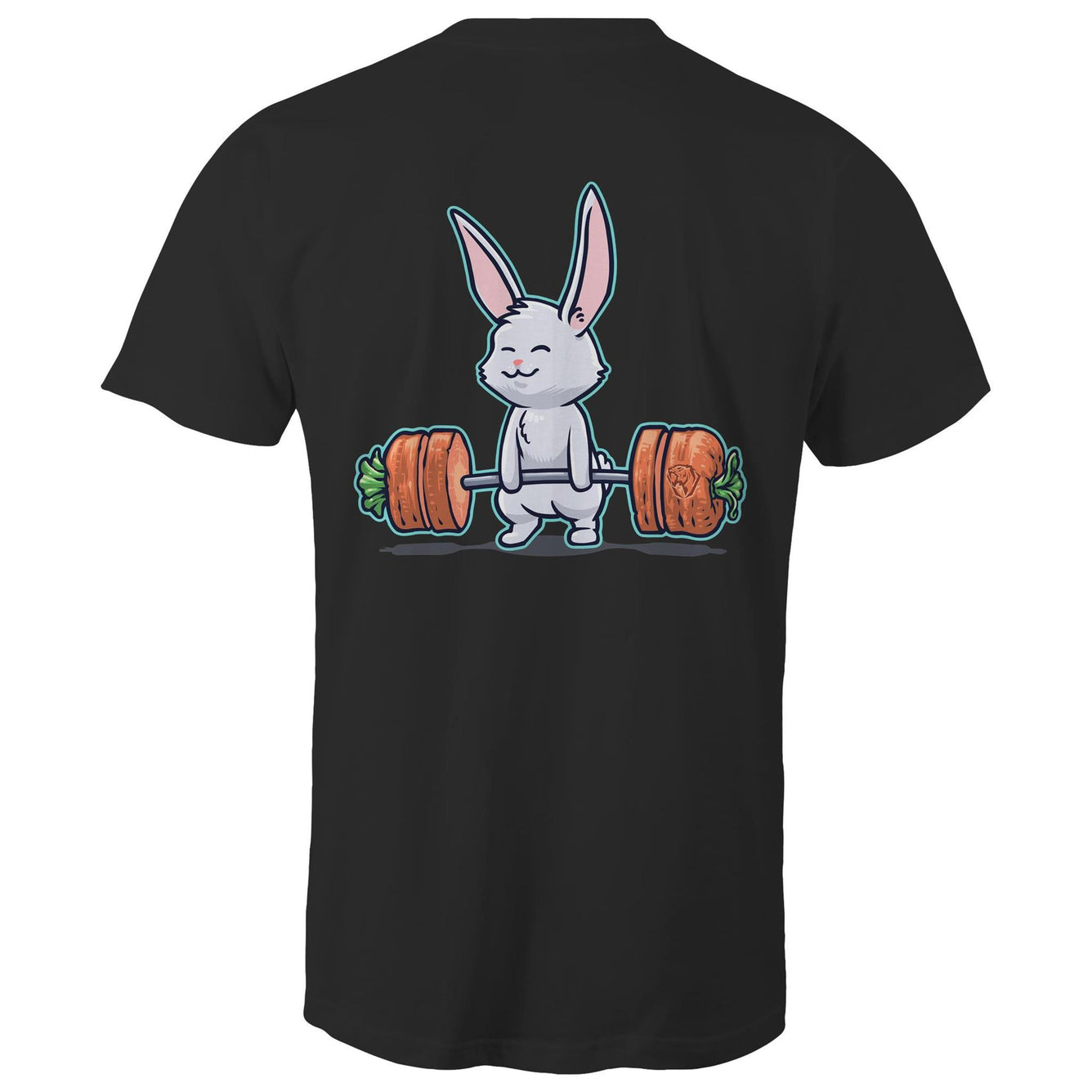 Deadlifting white bunny t-shirt (back print) (AU)