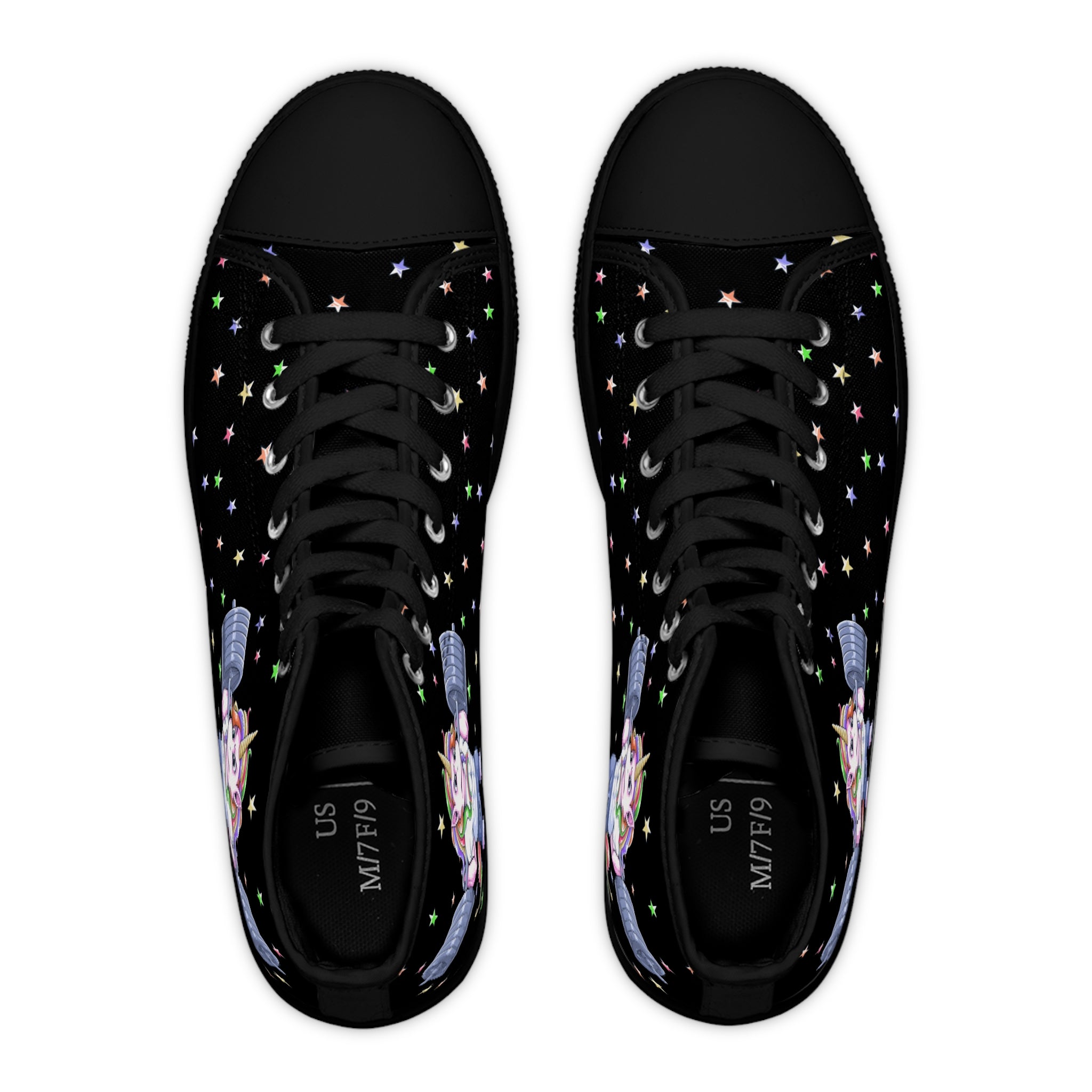 Squatting Unicorn High Top Sneakers (Women's)