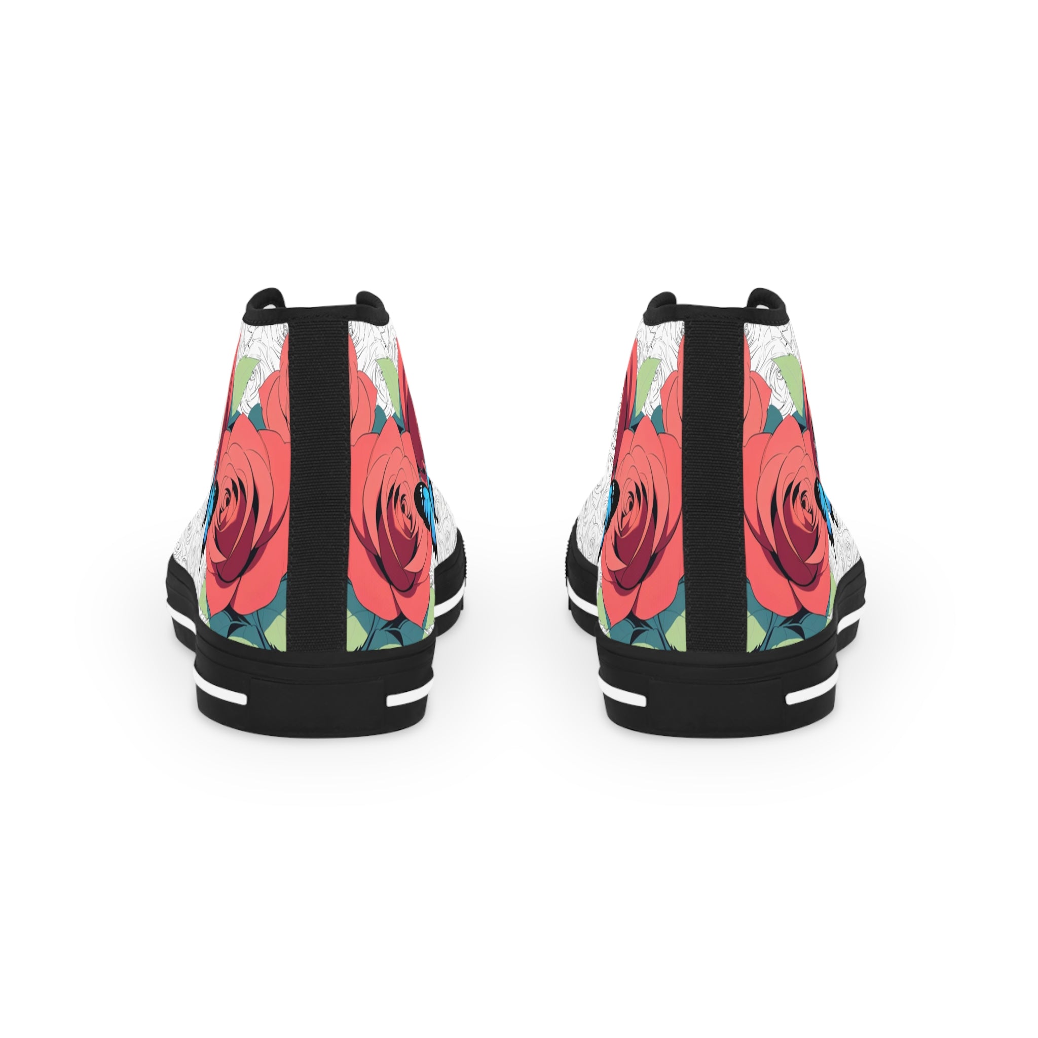 Roses And Butterfly High Top Sneakers (Men's)