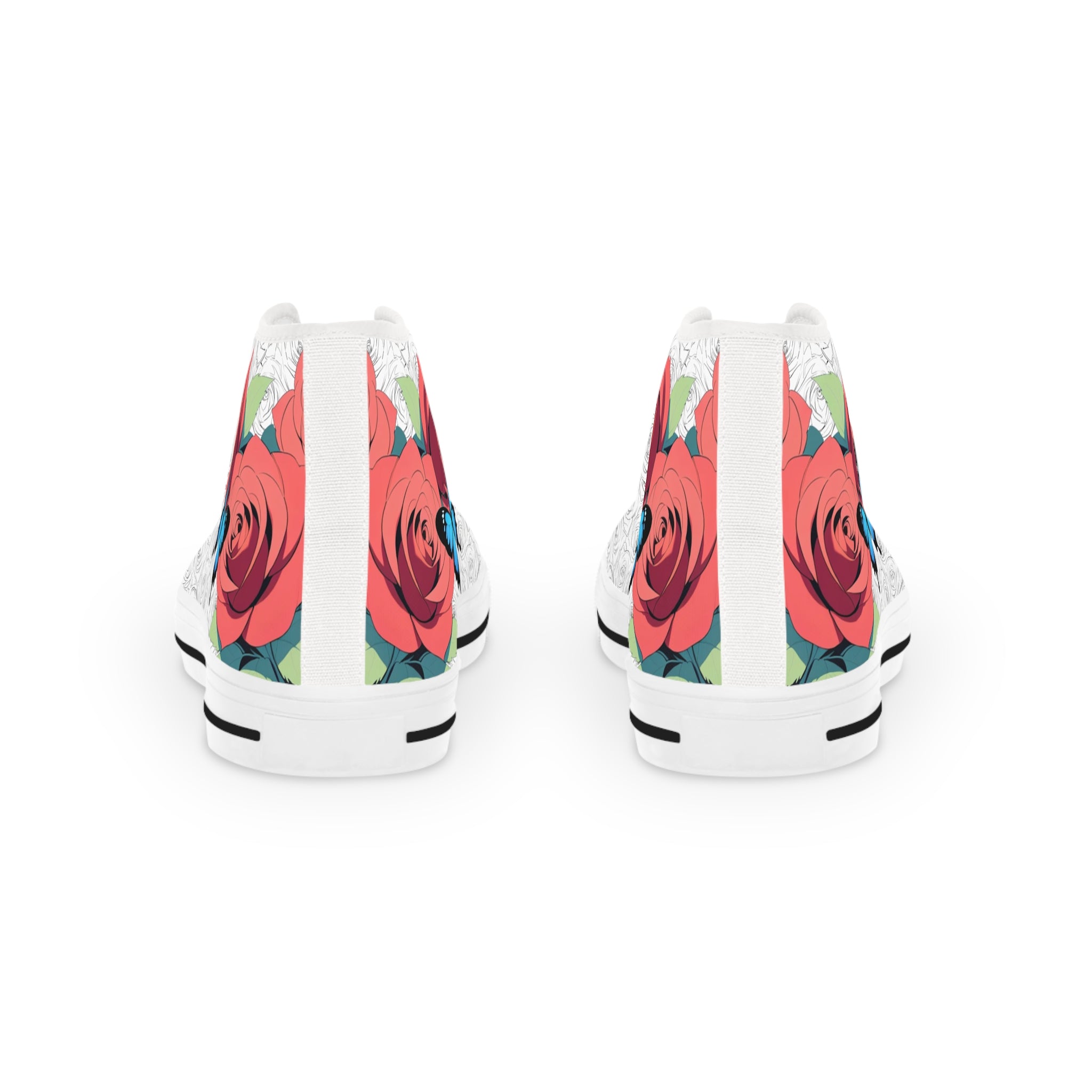 Roses And Butterfly High Top Sneakers (Men's)