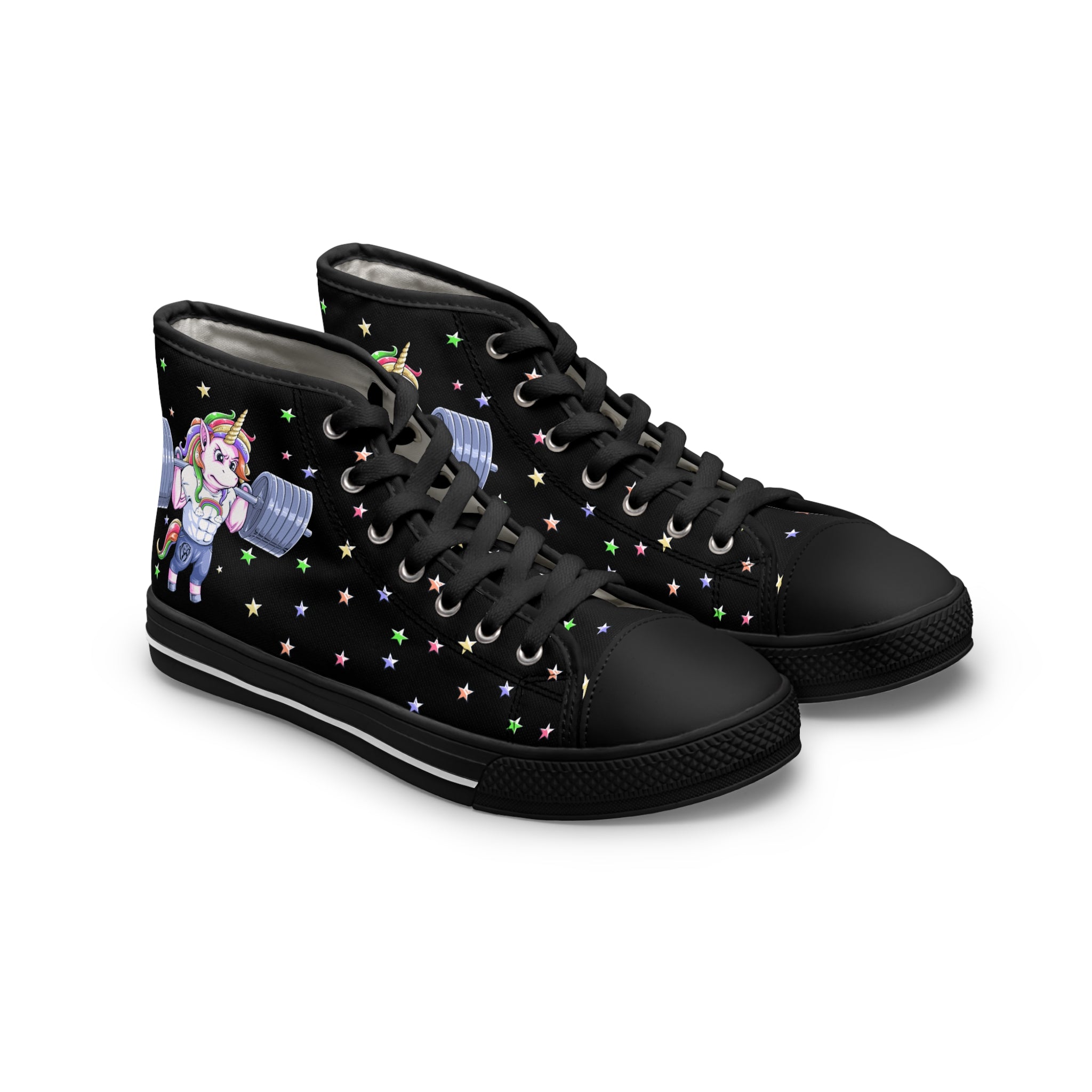 Squatting Unicorn High Top Sneakers (Women's)