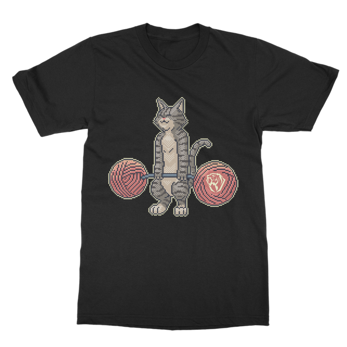 Deadlifting Tabby Cat [16-bit Pixel Edition] T-shirt (UK)