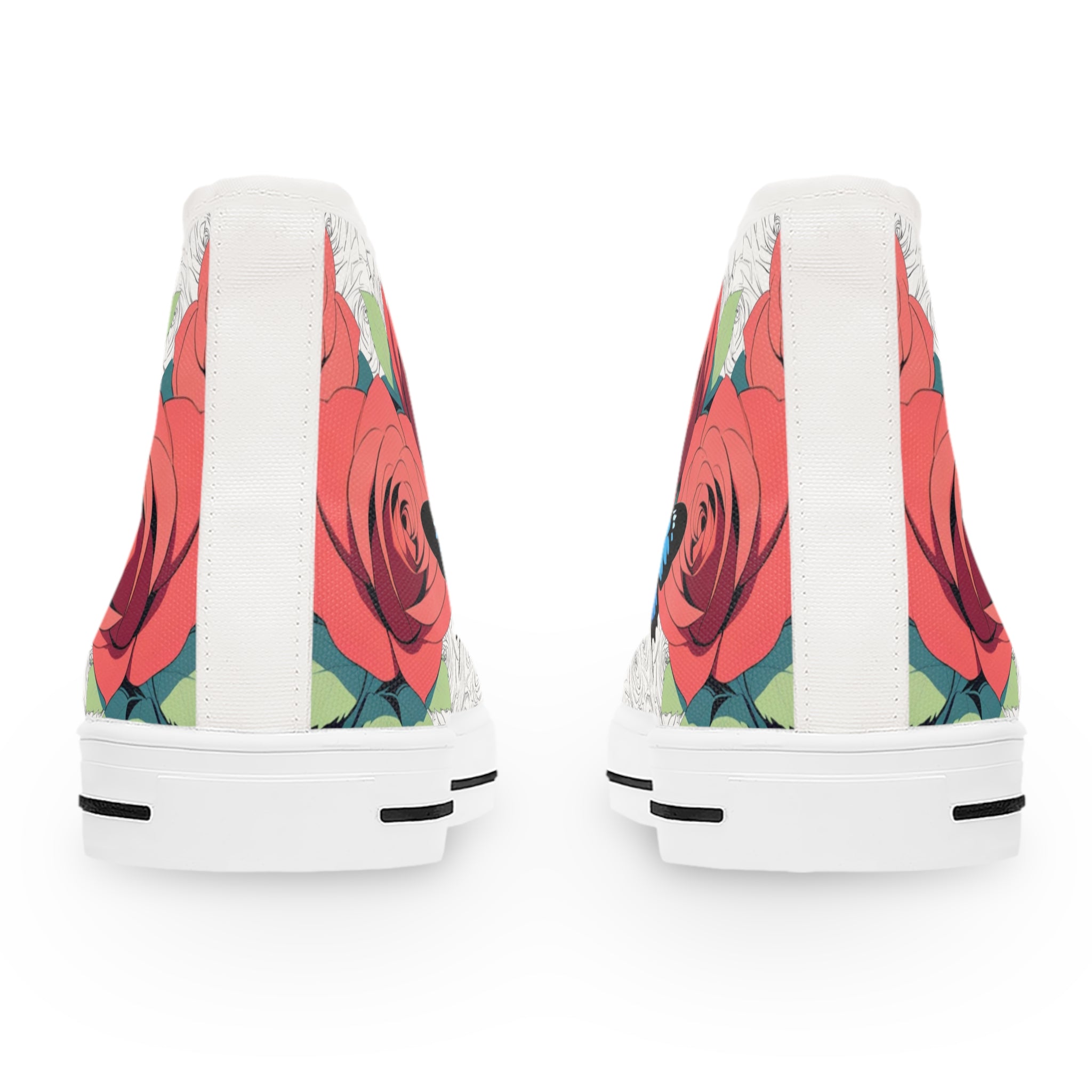 Roses And Butterfly High Top Sneakers (Women's)