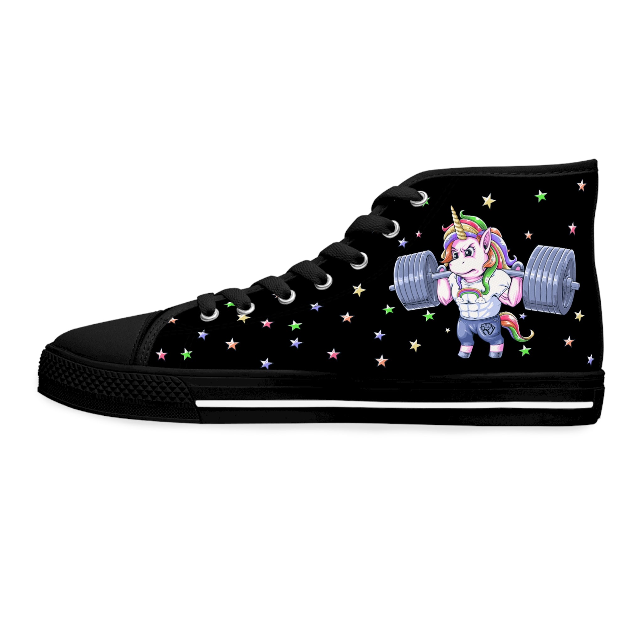 Squatting Unicorn High Top Sneakers (Women's)