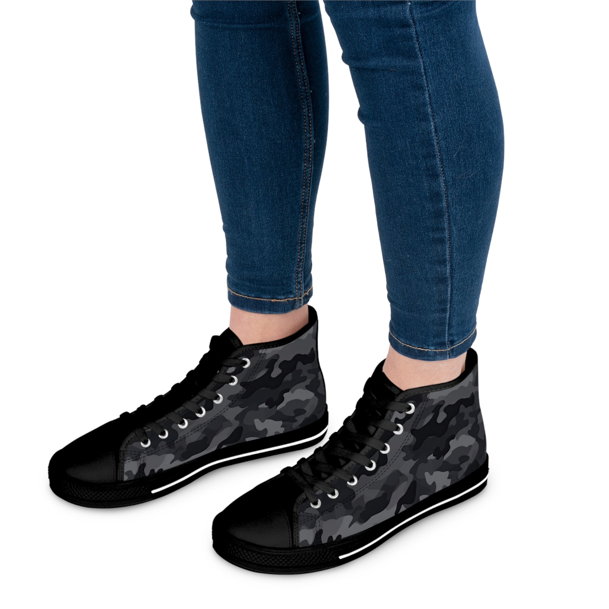 Black Camo High Top Sneakers (Women's)