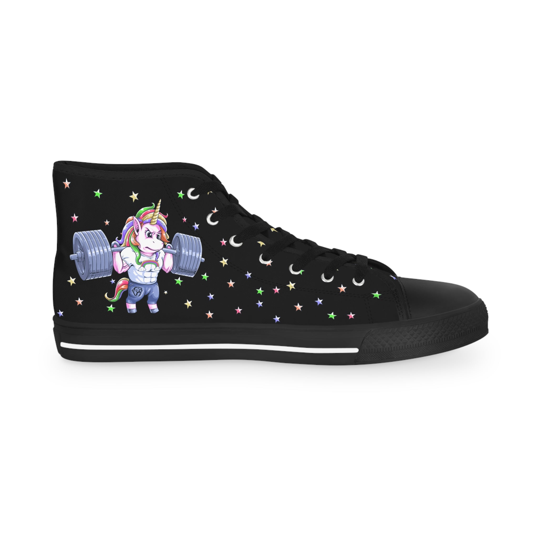 Squatting Unicorn High Top Sneakers (Men's)