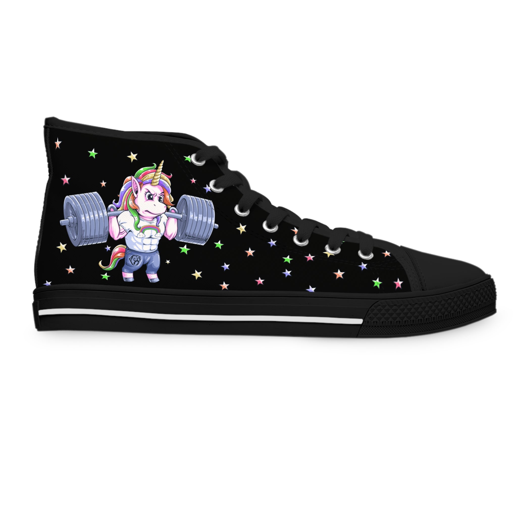 Squatting Unicorn High Top Sneakers (Women's)