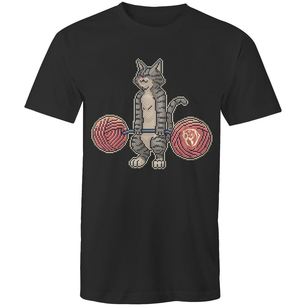 Deadlifting Tabby Cat 16 Bit Pixel Edition T Shirt Au Iron Savage Apparel 