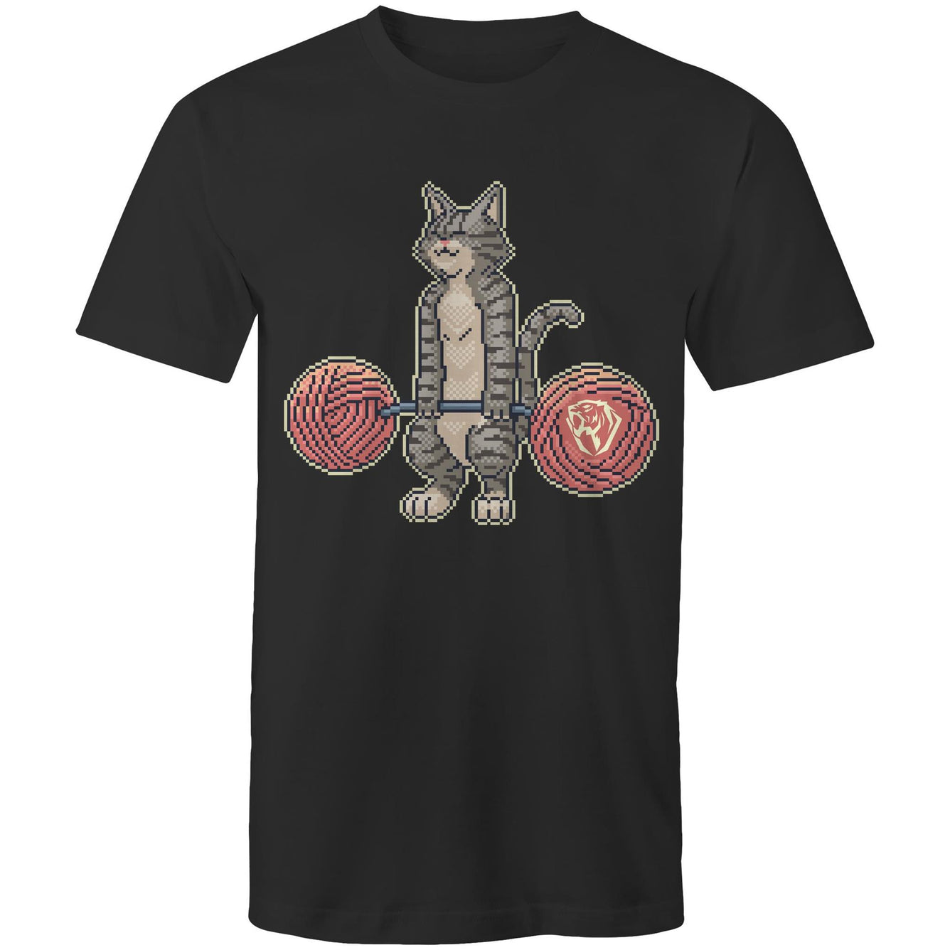 Deadlifting Tabby Cat [16-bit Pixel edition] T-shirt (AU)