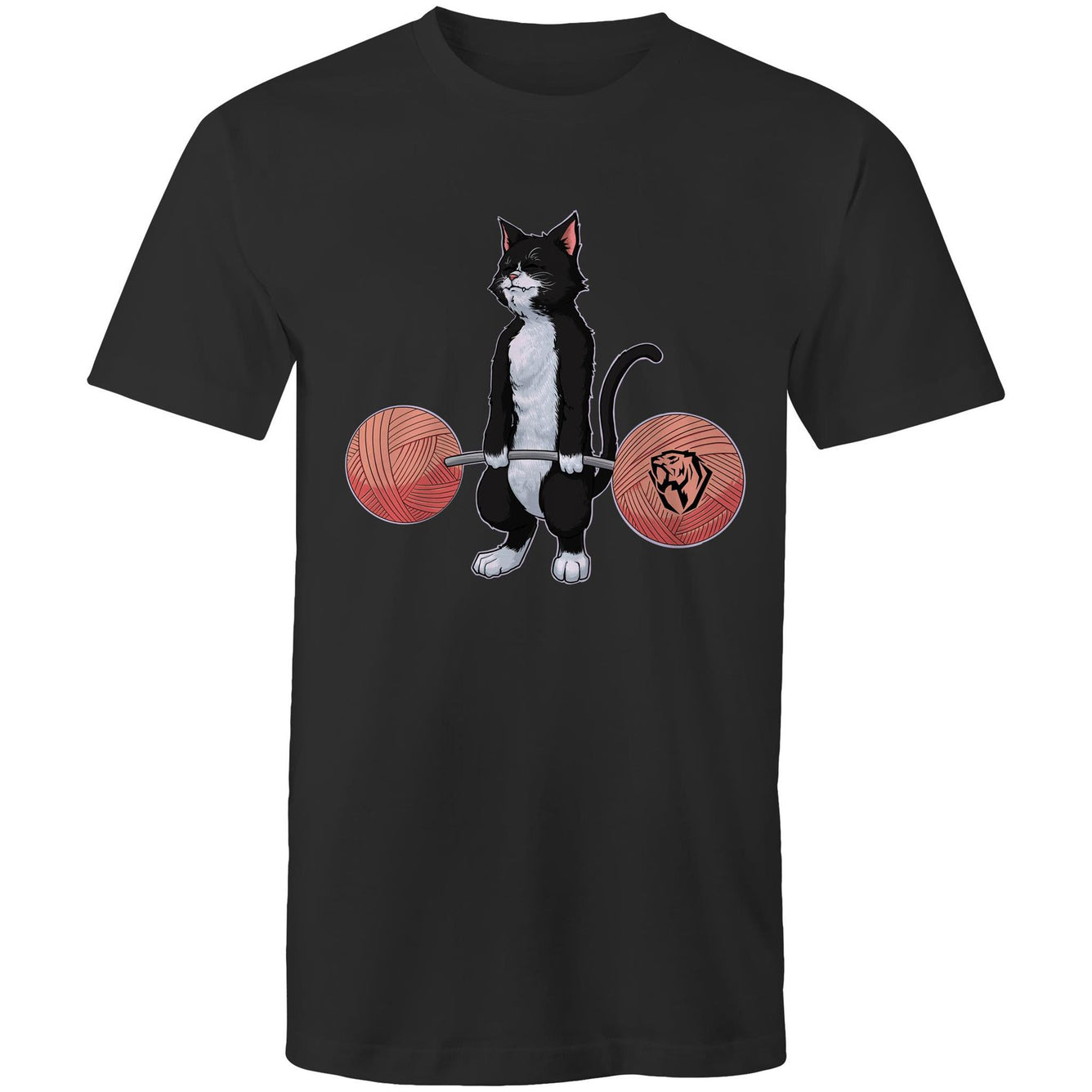 Deadlifting Tuxedo Cat T-shirt (AU)