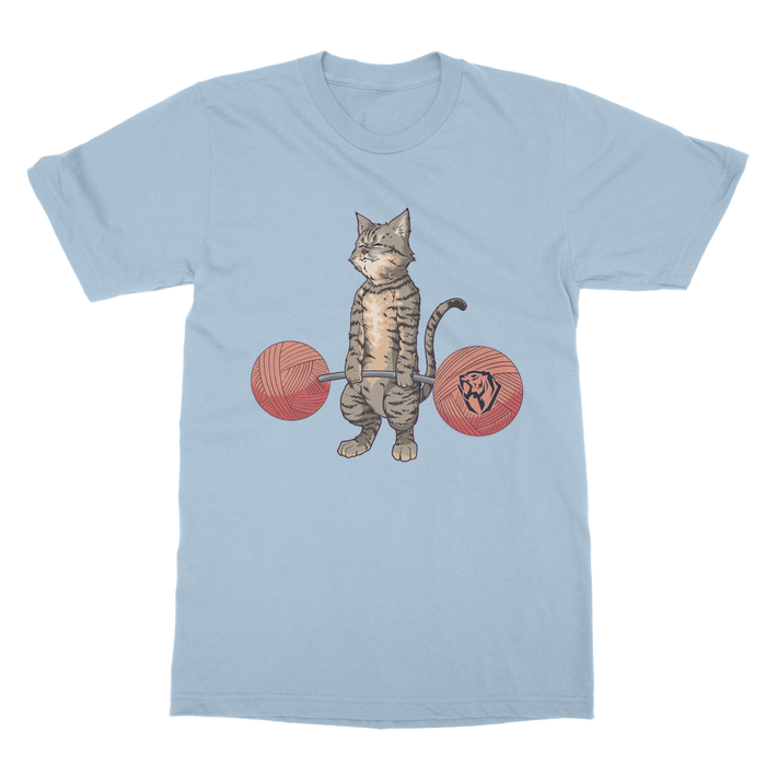 Deadlifting Tabby Cat T-shirt (UK)