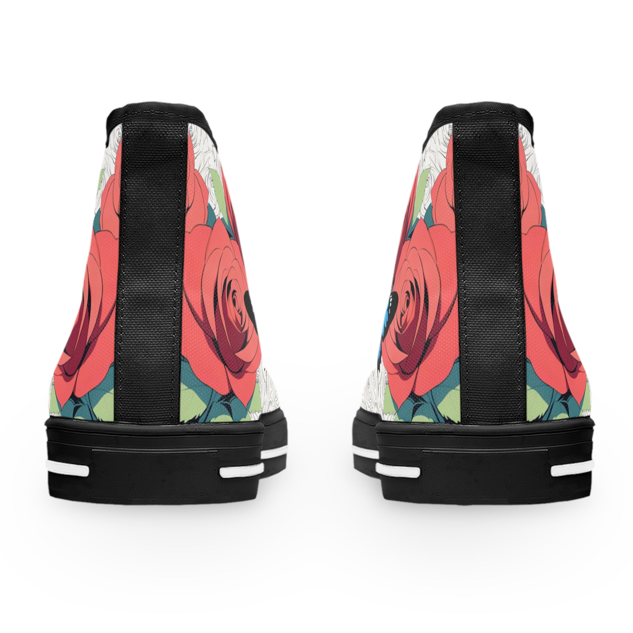 Roses And Butterfly High Top Sneakers (Women's)