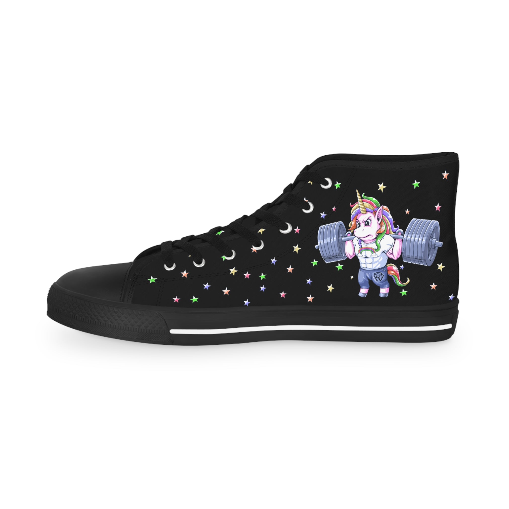 Squatting Unicorn High Top Sneakers (Men's)