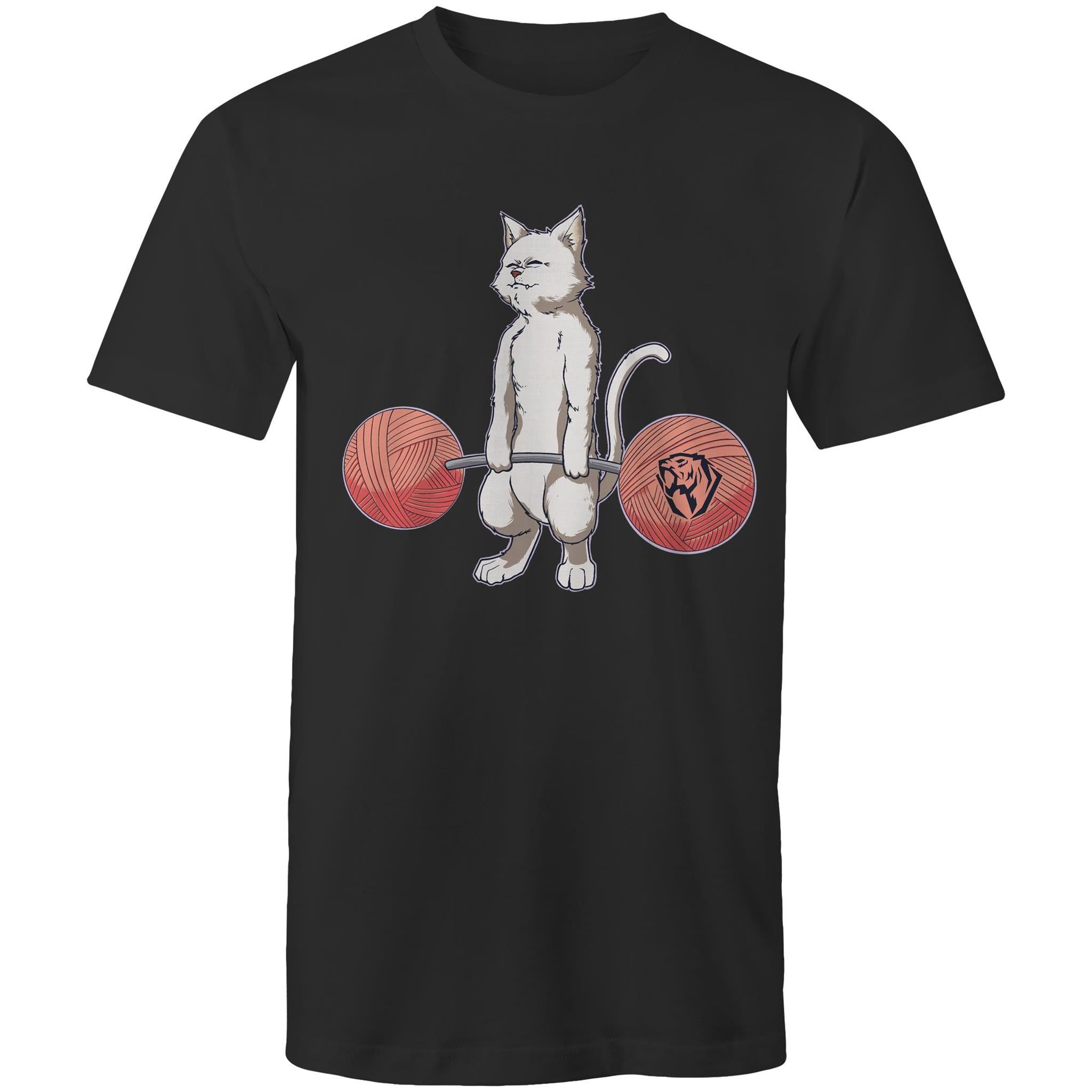Deadlifting White Cat T-shirt (AU)
