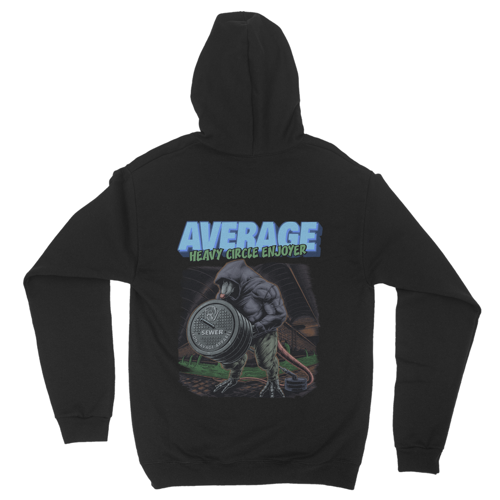 gym rat: average heavy circle enjoyer (back and front print) Hoodie (UK)