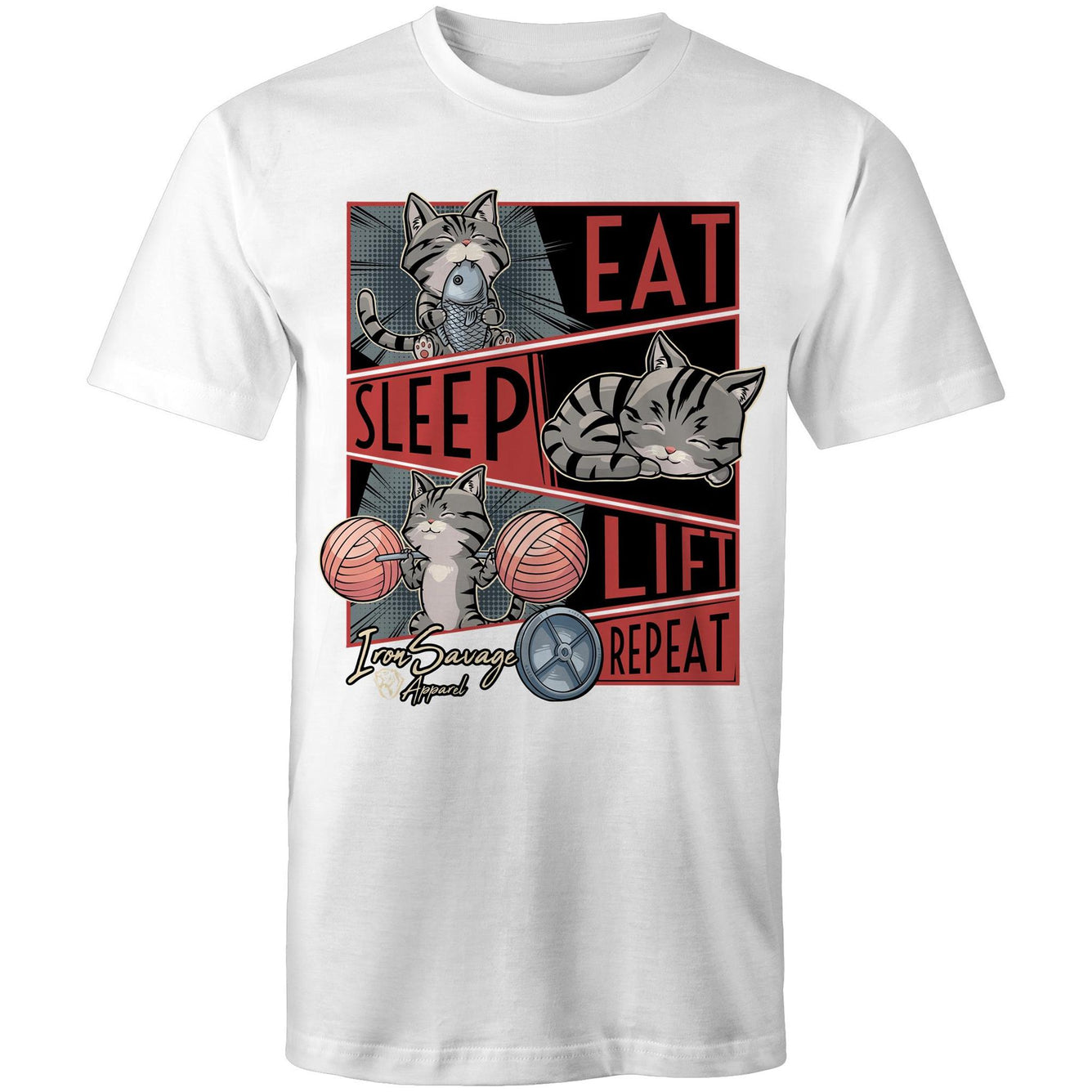 Eat, Sleep, Lift, Repeat Cat T-shirt (AU)