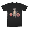 Deadlifting Tabby Cat (back print) T-shirt (UK)