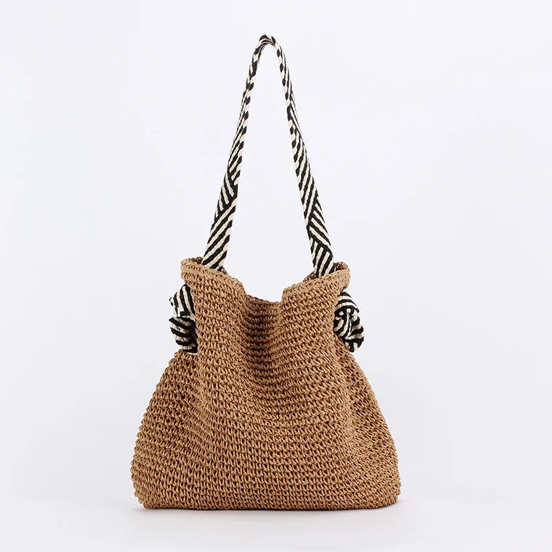 Lunari Boho Straw Woven Tote