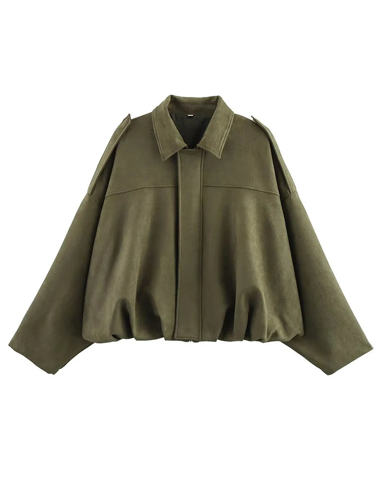 Elysian Faux Suede Bomber Jacket