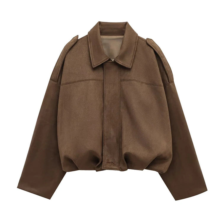 Elysian Faux Suede Bomber Jacket