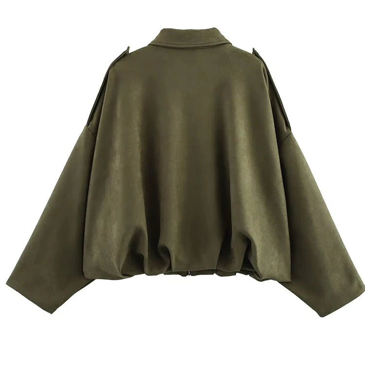 Elysian Faux Suede Bomber Jacket