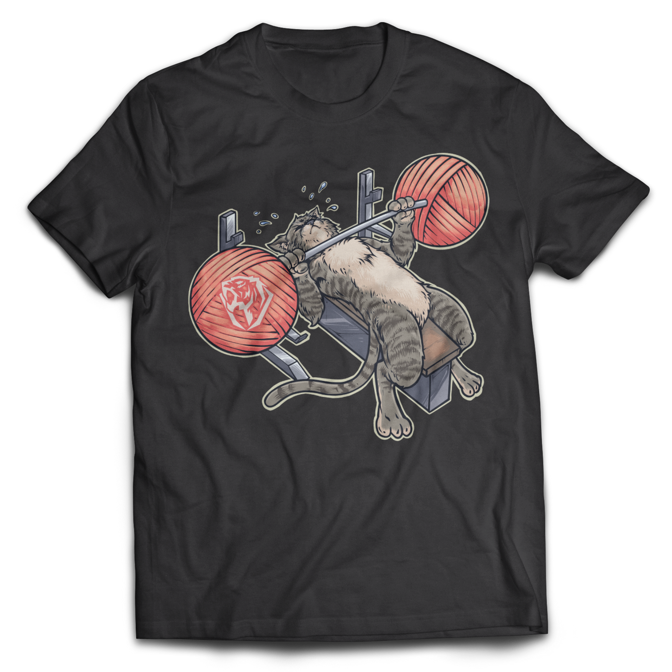 Benchpressing Cat Tee