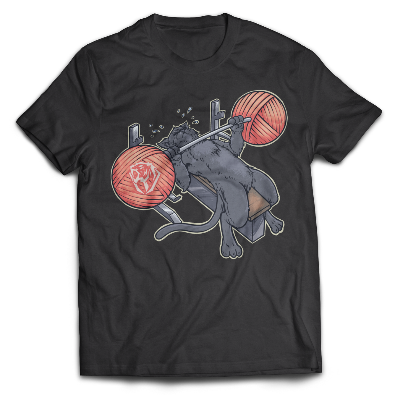 Benchpressing Cat Tee