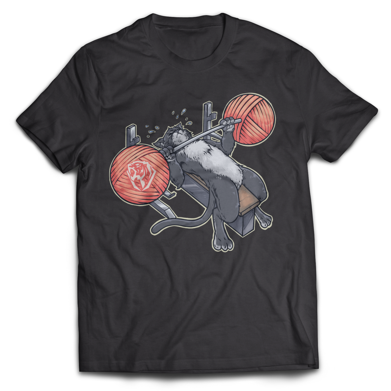 Benchpressing Cat Tee