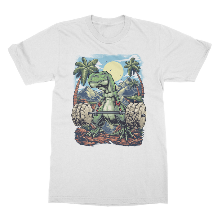 Deadlifting T-rex T-shirt (UK)