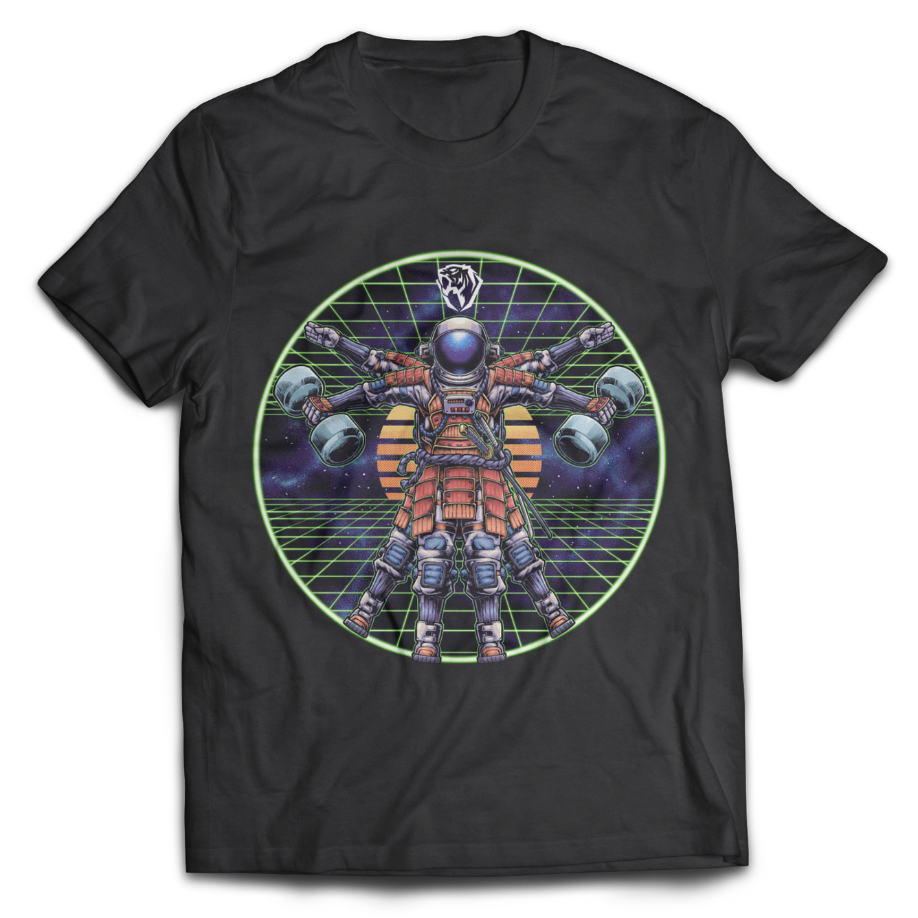 Samurai Astronaut: Vitruvian Gains T-shirt