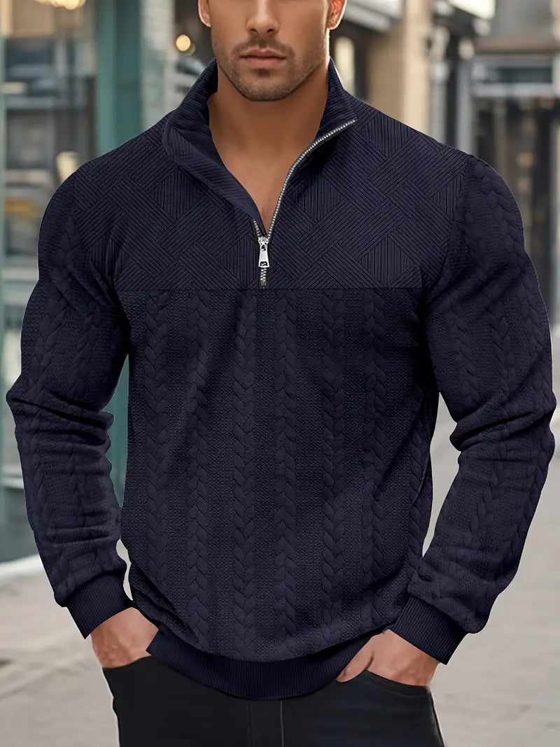 Henry Knitted Quarter Zip Sweatshirt