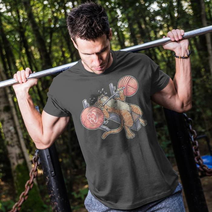 Benchpressing Ginger Cat Tee