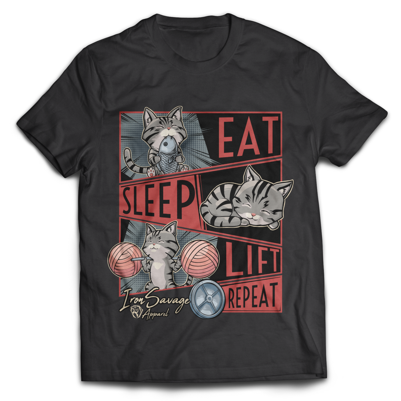 Eat, Sleep, Lift, Repeat Cat T-shirt