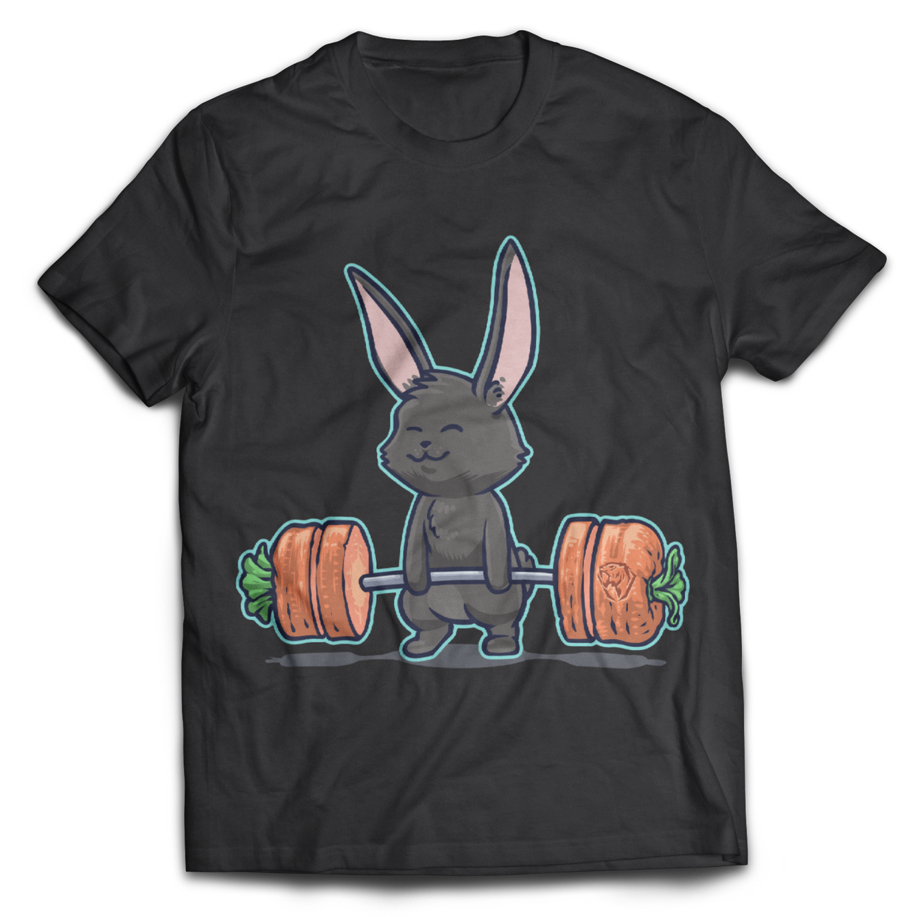 Deadlifting Black Bunny T-shirt
