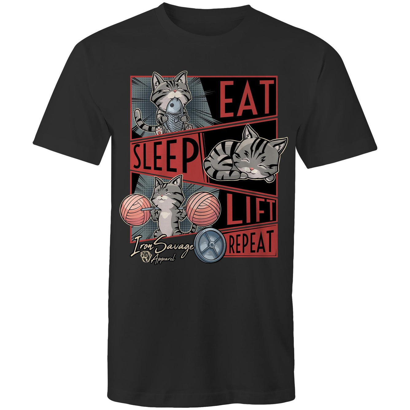 Eat, Sleep, Lift, Repeat Cat T-shirt (AU)