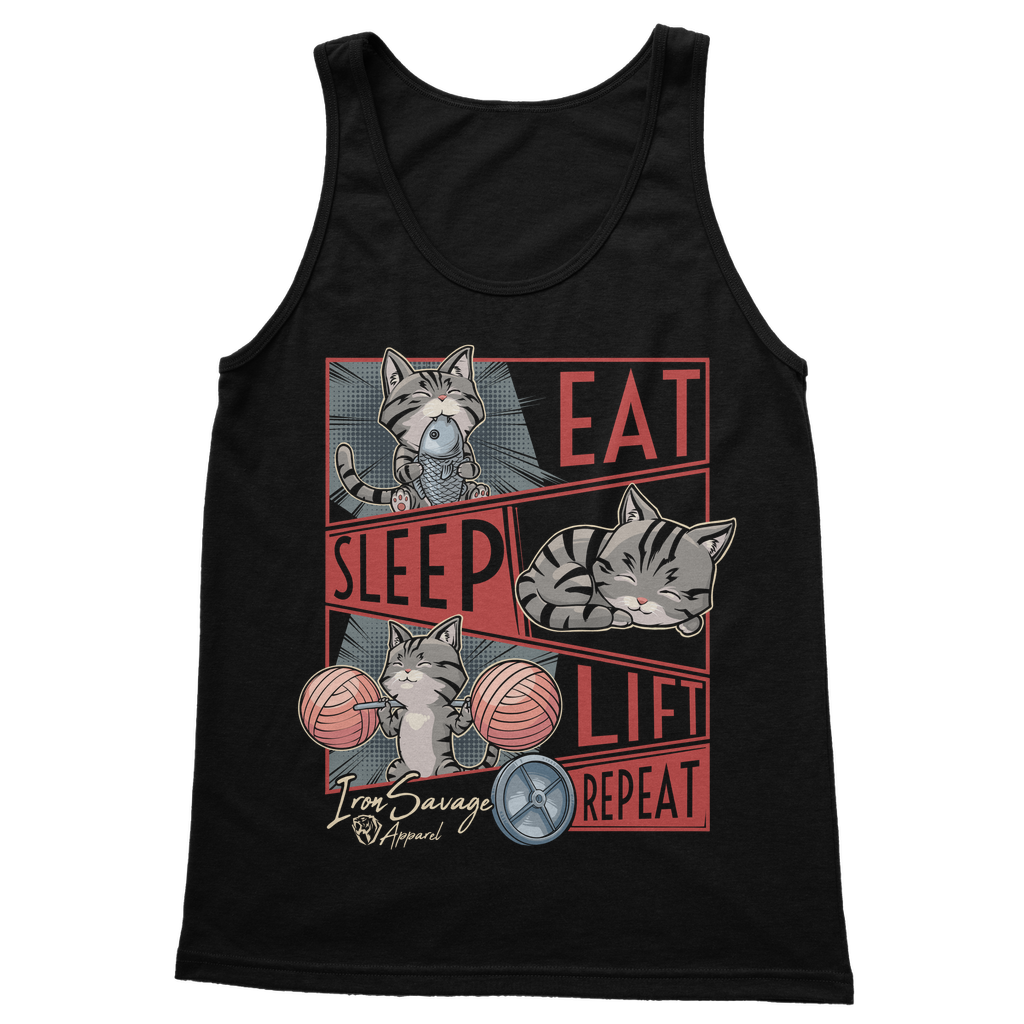 Eat, Sleep, Lift, Repeat Cat Tank (UK)