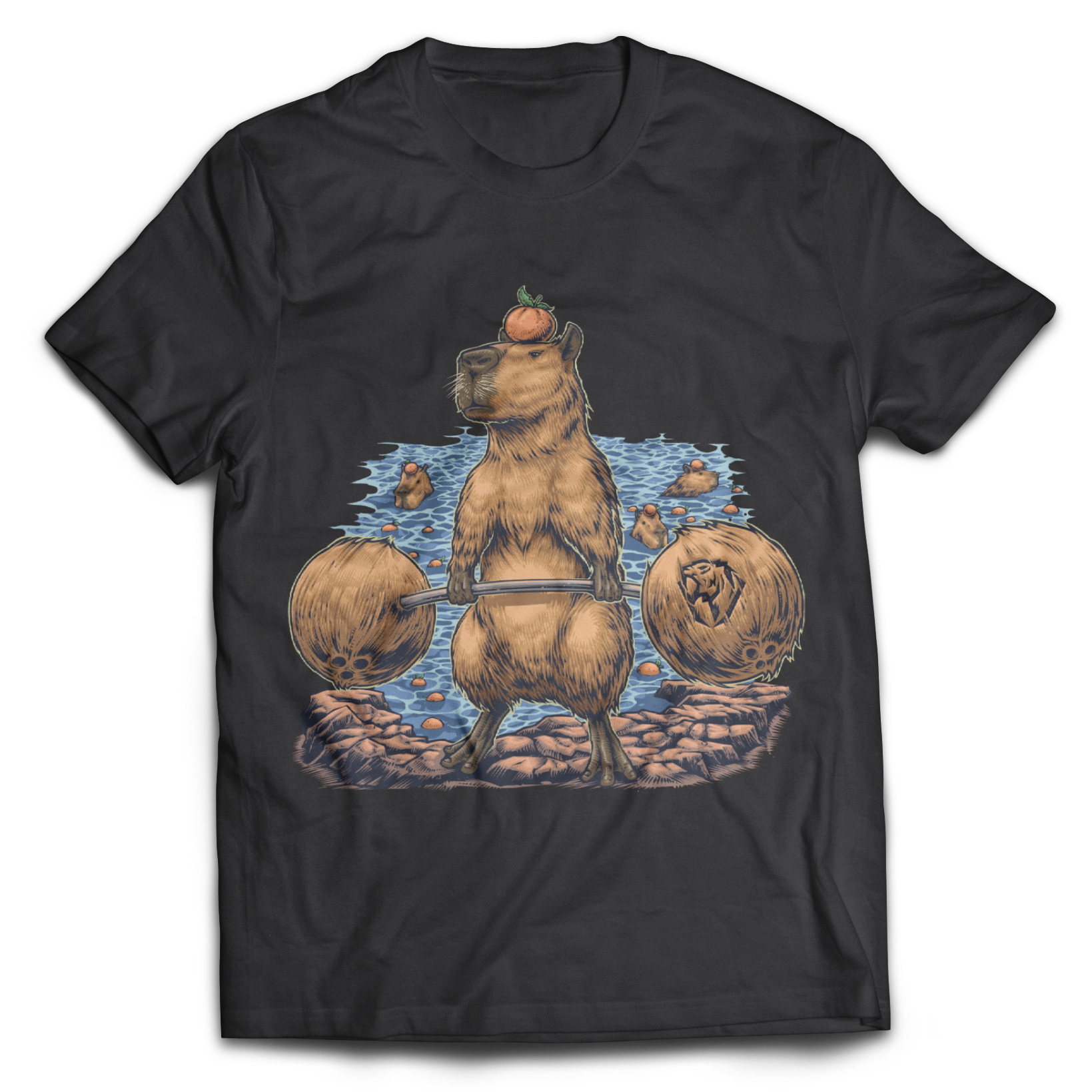 Deadlifting Capybara T-shirt – Iron Savage Apparel