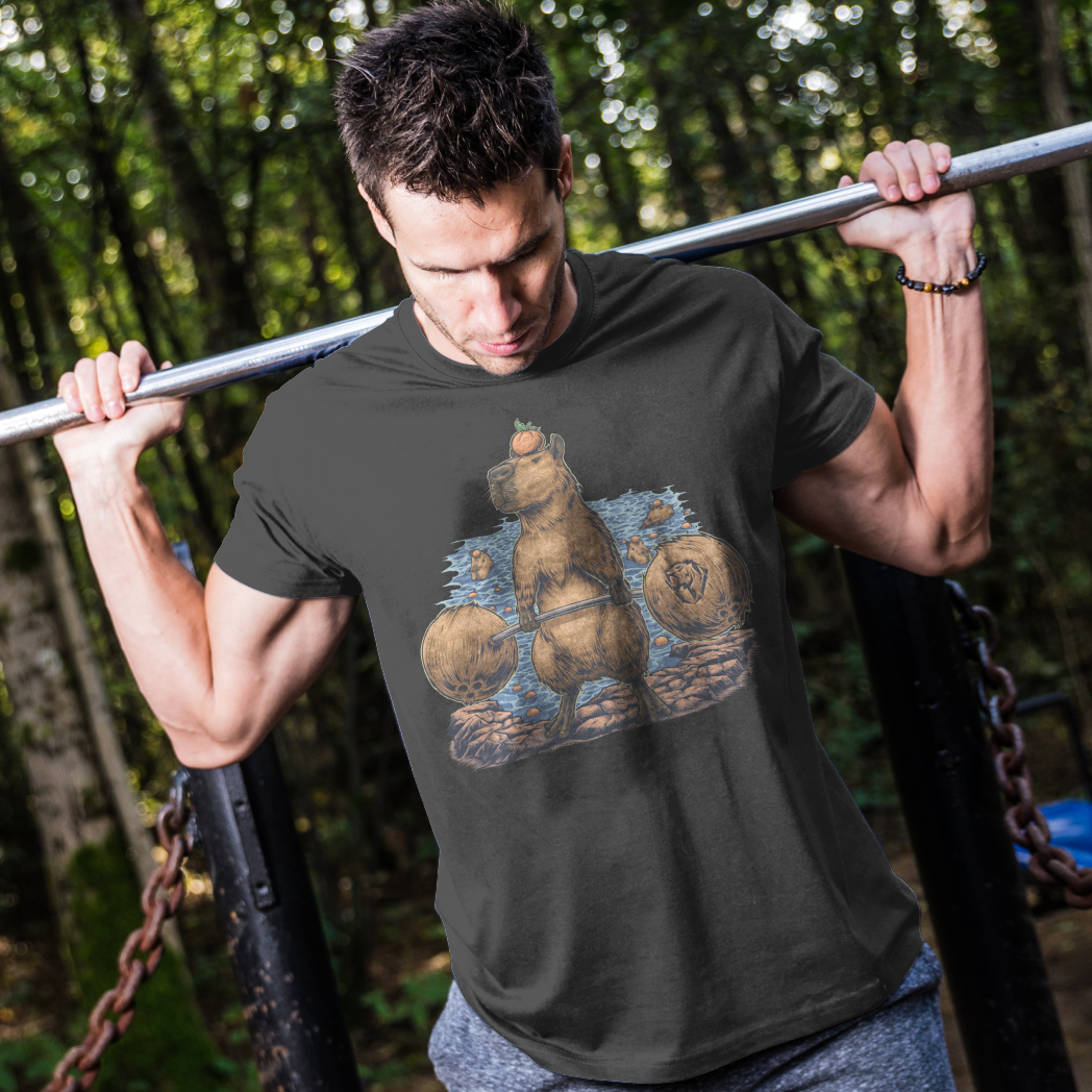 Deadlifting Capybara T-shirt (EU)