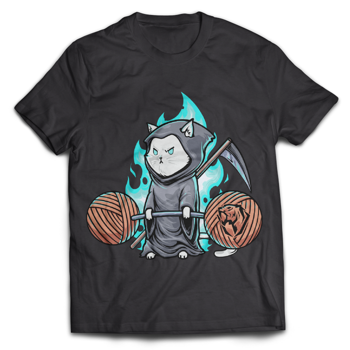 Deadlifting Reaper Cat Tee