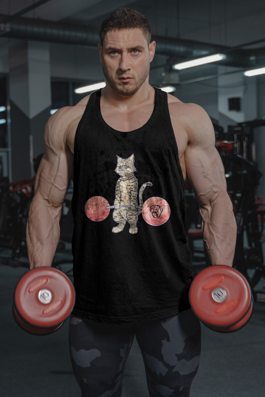 Deadlifting Tabby Cat Tank