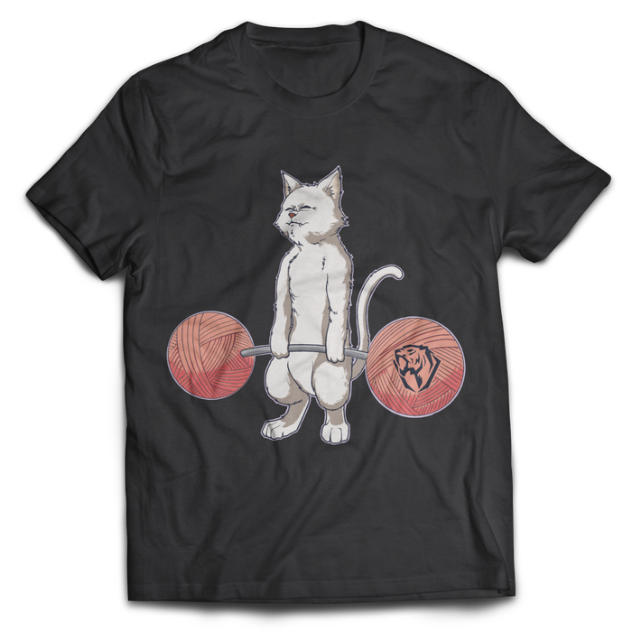 Deadlifting White Cat Tee