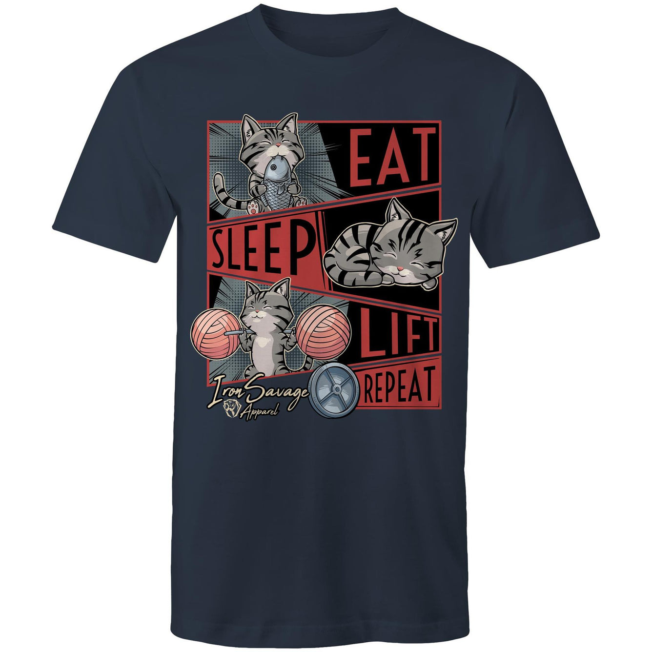 Eat, Sleep, Lift, Repeat Cat T-shirt (AU)