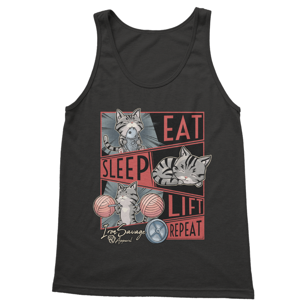 Eat, Sleep, Lift, Repeat Cat Tank