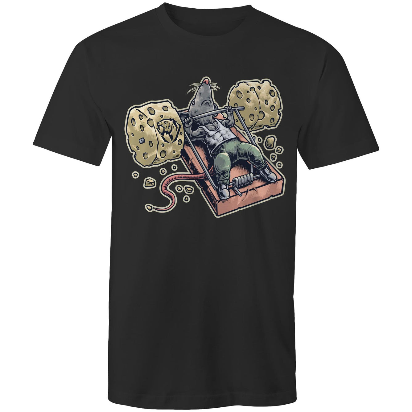 Mighty Mouse Benchpressing T-shirt (AU)