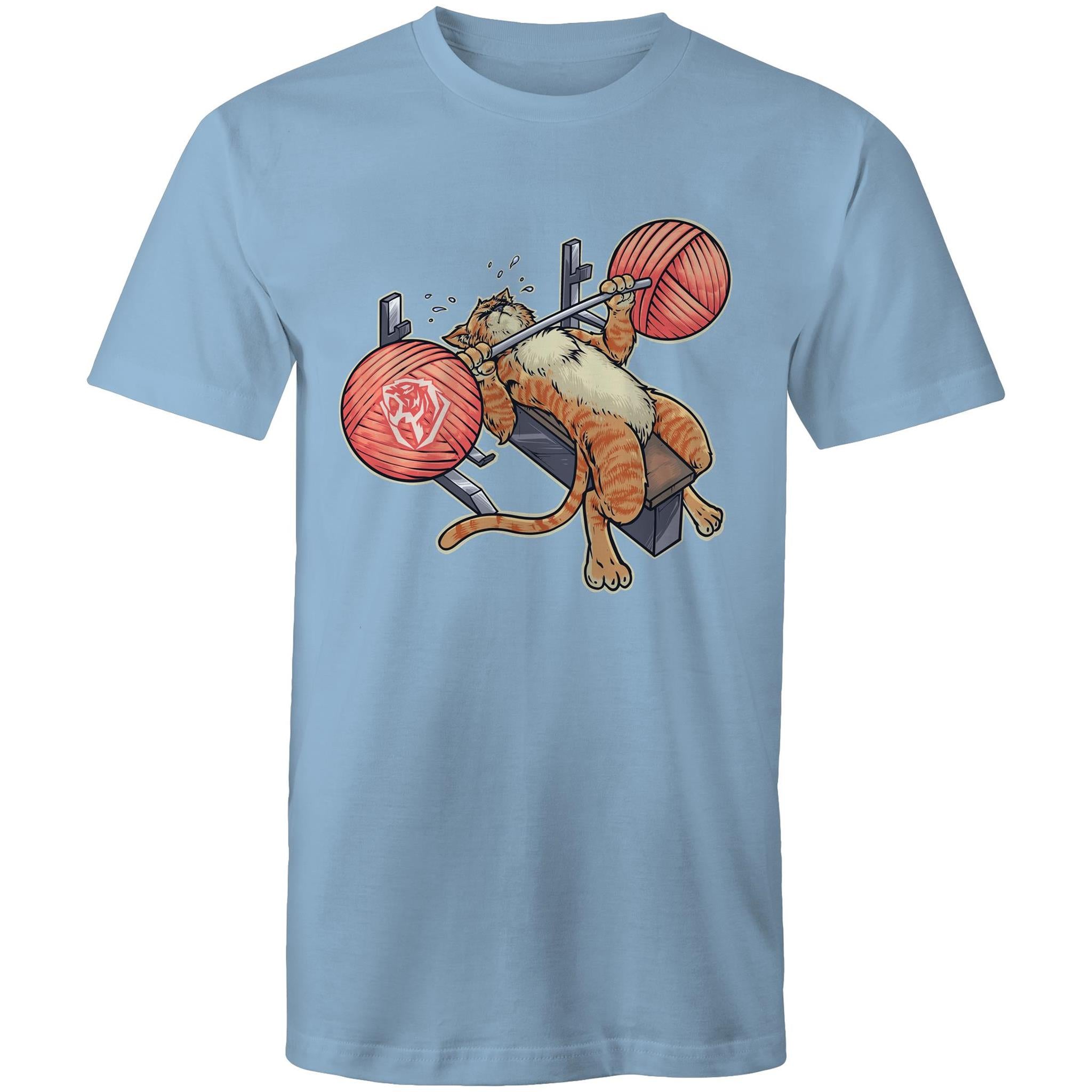 Benchpressing Orange Cat T-shirt (AU)