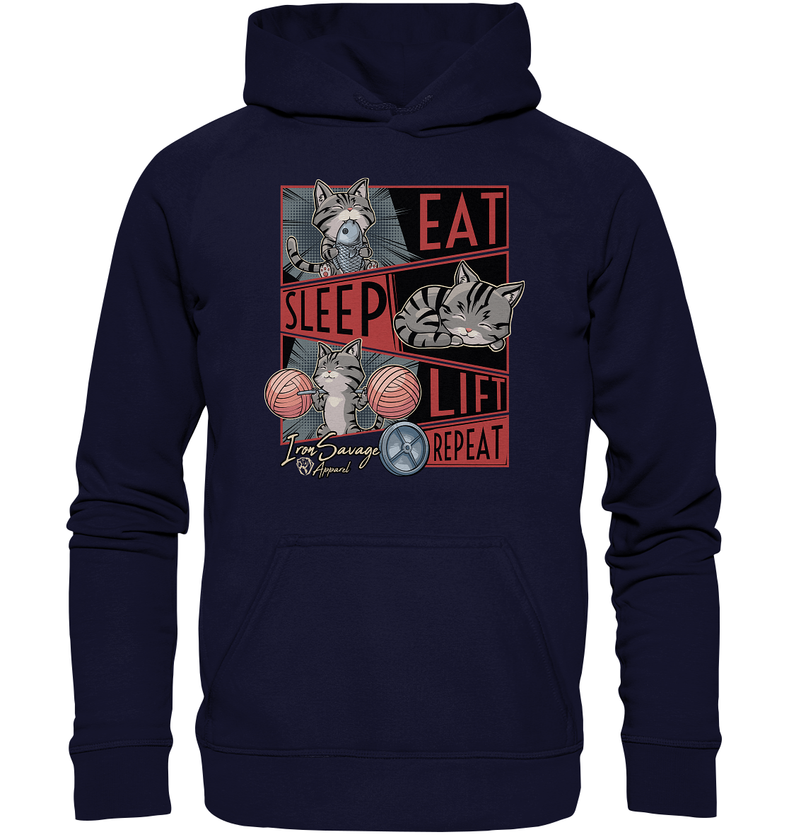 Eat, Sleep, Lift, Repeat Cat Hoodie (EU)